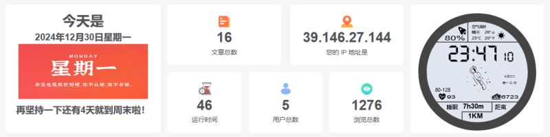网站底部信息统计模块自动获取日期及访问者IP（修复版）-一鱼