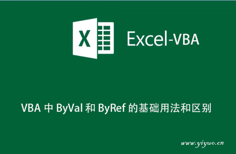 VBA 中 ByVal 和 ByRef 的基础用法和区别-一鱼