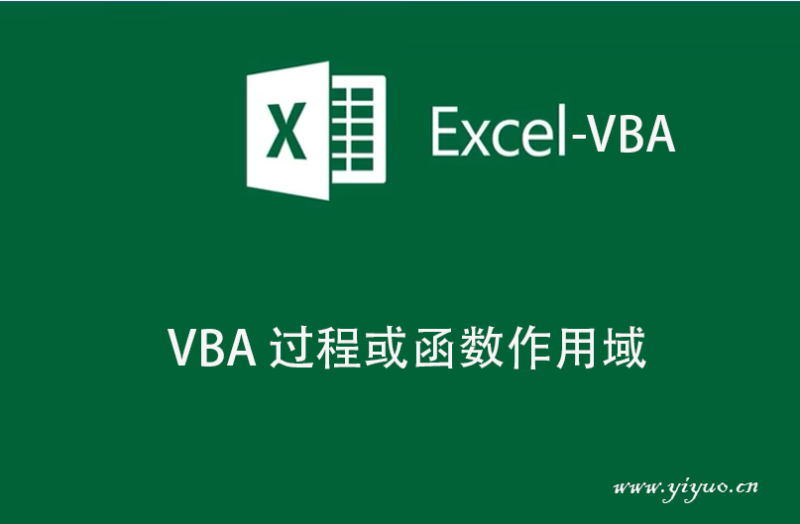 VBA 过程或函数作用域-一鱼